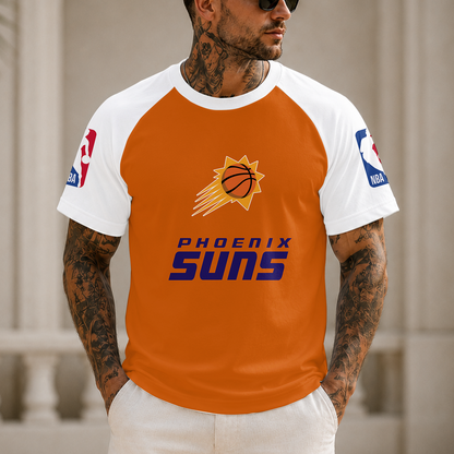 [HOT DEAL] NEW CUSTOMIZED NBA21 PSU PHOENIX SUNS RAGLAN TEE