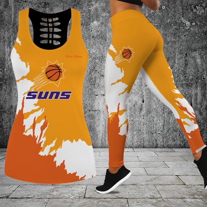 [HOT DEAL] NEW CUSTOMIZED NBA21 PSU PHOENIX SUNS HOLLOW TANK TOP & LEGGINGS SET