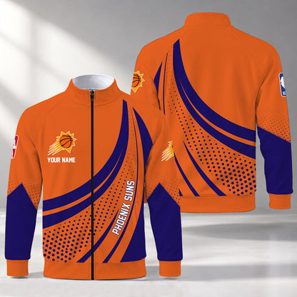 [HOT DEAL] NEW CUSTOMIZED NBA21 PSU PHOENIX SUNS STAND COLLAR JACKET