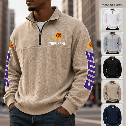 [HOT DEAL] NEW CUSTOMIZED NBA21 PSU PHOENIX SUNS MULTICOLOR QUARTER-ZIP SWEATSHIRT