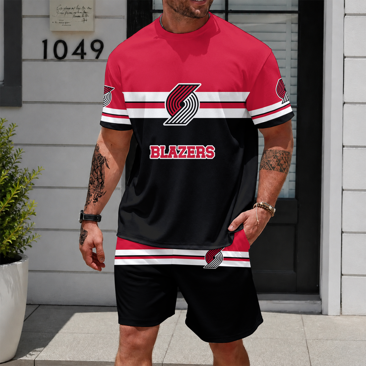 [HOT DEAL] NEW CUSTOMIZED NBA22 PTB PORTLAND TRAIL BLAZERS UNISEX T-SHIRT & SHORTS SET