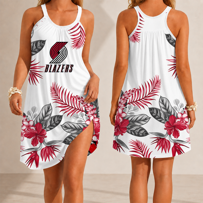 [HOT DEAL] NEW CUSTOMIZED NBA22 PTB PORTLAND TRAIL BLAZERS CAMISOLE DRESS