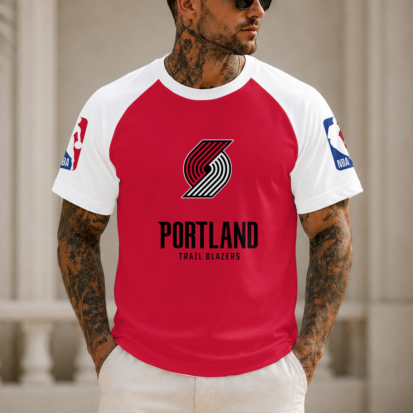 [HOT DEAL] NEW CUSTOMIZED NBA22 PTB PORTLAND TRAIL BLAZERS RAGLAN TEE