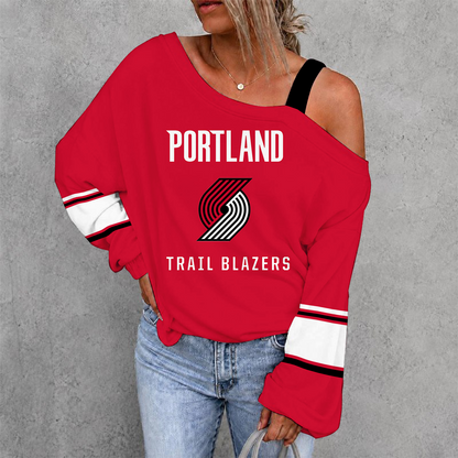 [HOT DEAL] NEW CUSTOMIZED NBA22 PTB PORTLAND TRAIL BLAZERS DROP SHOULDER SWEATSHIRT
