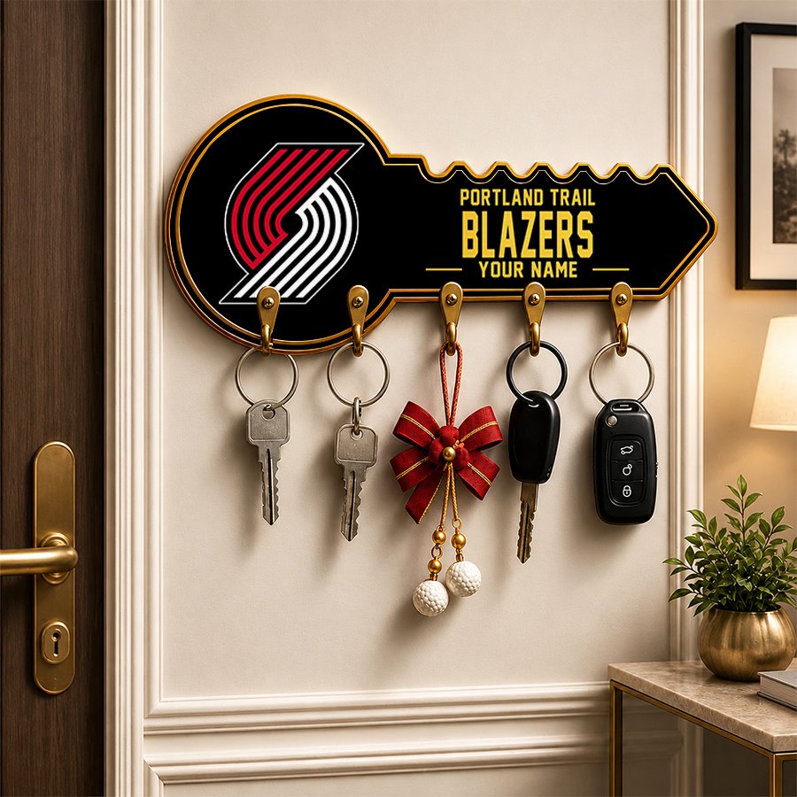[HOT DEAL] NEW CUSTOMIZED NBA22 PTB PORTLAND TRAIL BLAZERS WALL KEY HOLDER FOR HOME