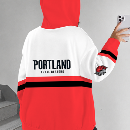 [HOT DEAL] NEW CUSTOMIZED NBA22 PTB PORTLAND TRAIL BLAZERS ZIP HOODIE