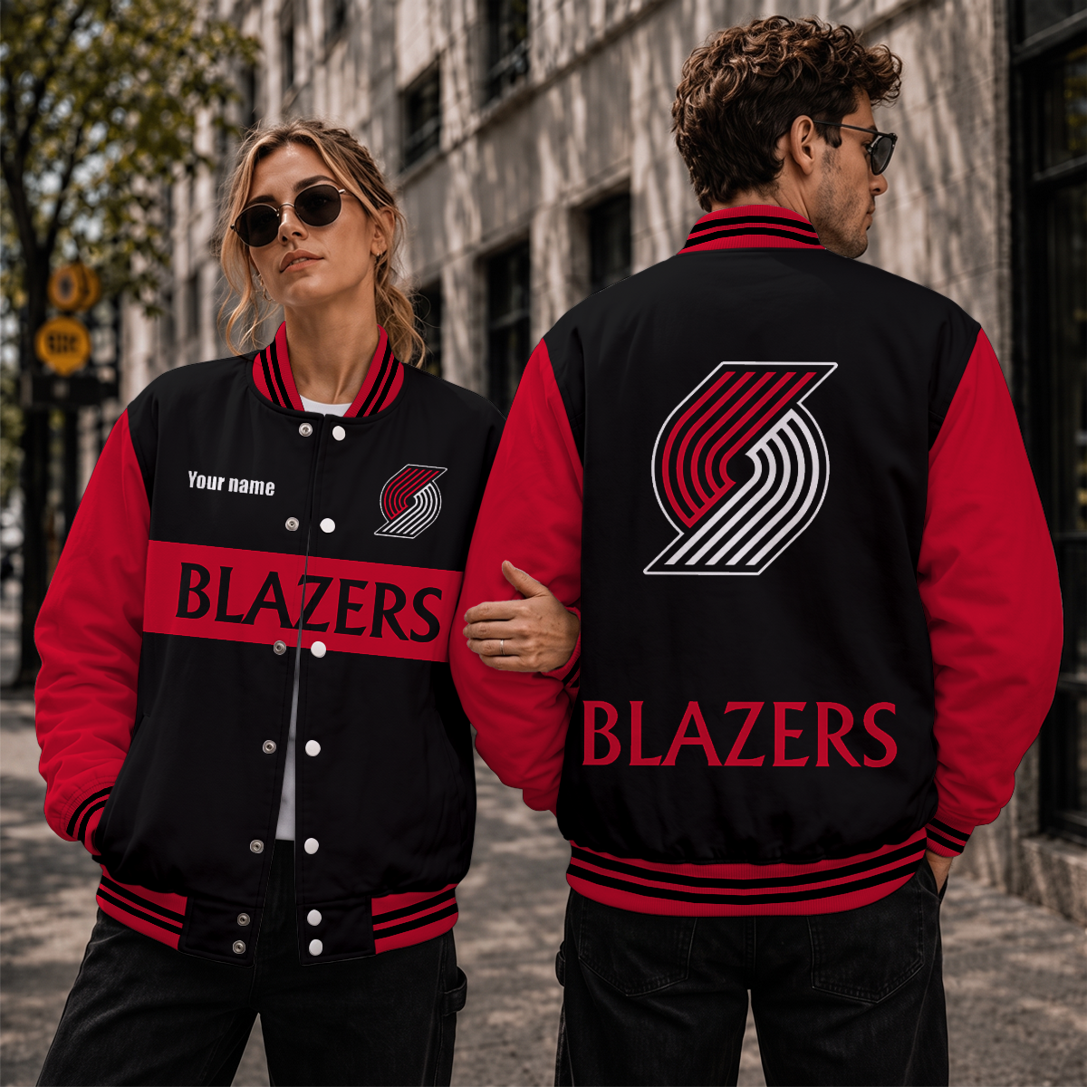 [HOT DEAL] NEW CUSTOMIZED NBA22 PTB PORTLAND TRAIL BLAZERS BASEBALL JACKET, SATIN VARSITY JACKET