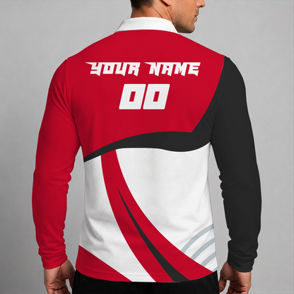[HOT DEAL] NEW CUSTOMIZED NBA22 PTB PORTLAND TRAIL BLAZERS MEN LONG SLEEVE POLO