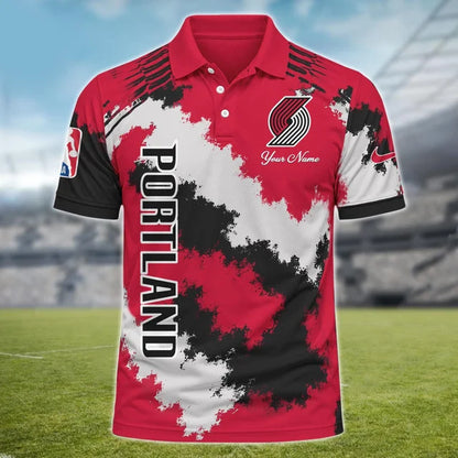 [HOT DEAL] NEW CUSTOMIZED NBA22 PTB PORTLAND TRAIL BLAZERS MULTICOLOR POLO SHIRT