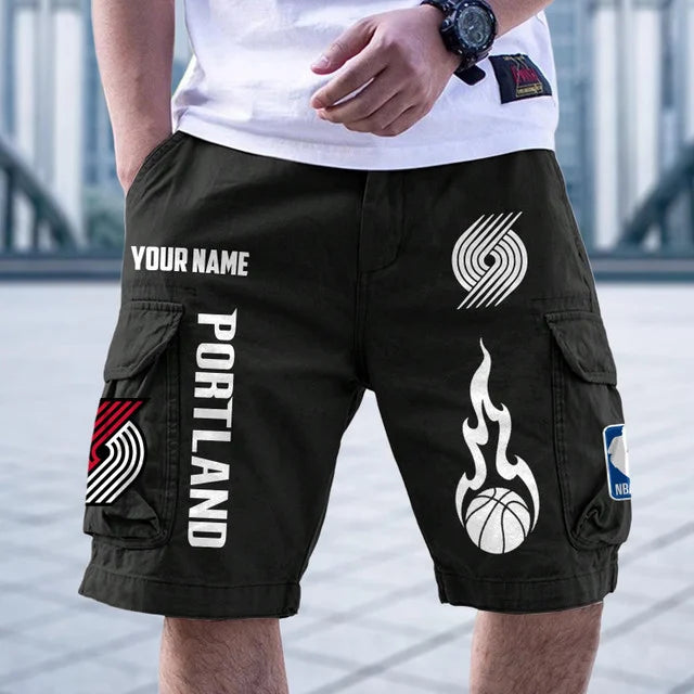 [HOT DEAL] NEW CUSTOMIZED NBA22 PTB PORTLAND TRAIL BLAZERS CARGO SHORTS