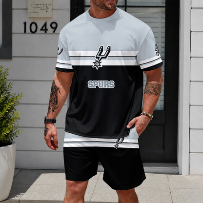 [HOT DEAL] NEW CUSTOMIZED NBA23 SAS SAN ANTONIO SPURS UNISEX T-SHIRT & SHORTS SET