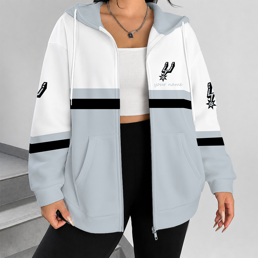 [HOT DEAL] NEW CUSTOMIZED NBA23 SAS SAN ANTONIO SPURS ZIP HOODIE