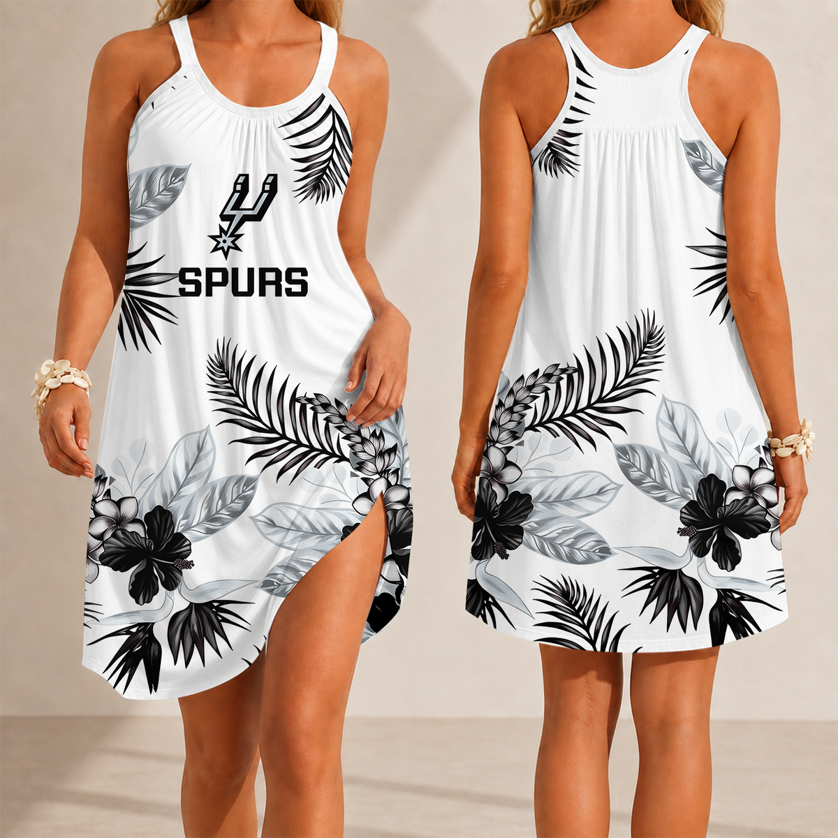 [HOT DEAL] NEW CUSTOMIZED NBA23 SAS SAN ANTONIO SPURS CAMISOLE DRESS