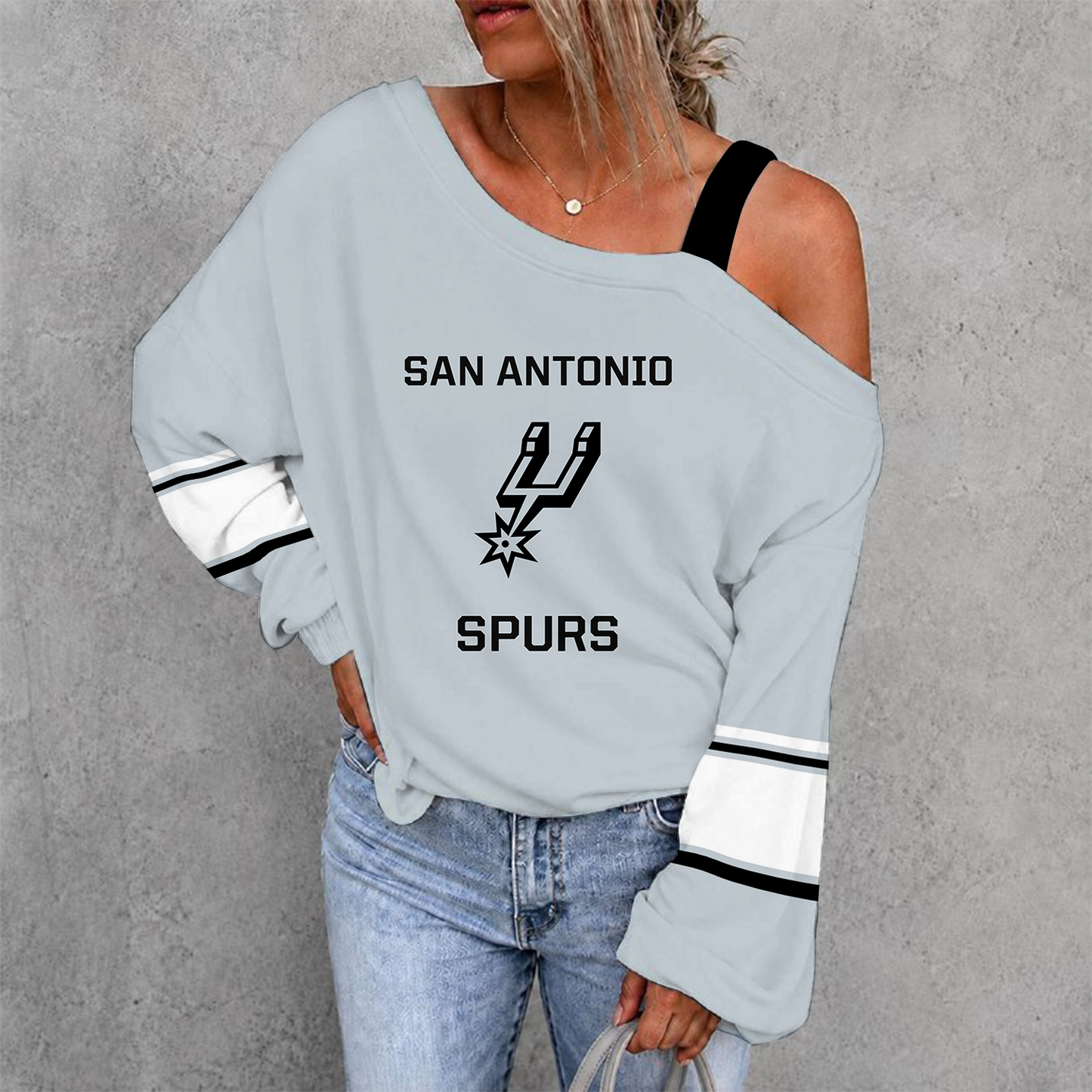 [HOT DEAL] NEW CUSTOMIZED NBA23 SAS SAN ANTONIO SPURS DROP SHOULDER SWEATSHIRT