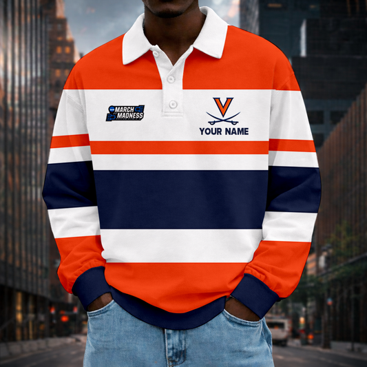 MEGA SALE - NEW CUSTOMIZED MAM NCAA23 VIC VI CAVALIERS UNISEX LONG SLEEVE POLO