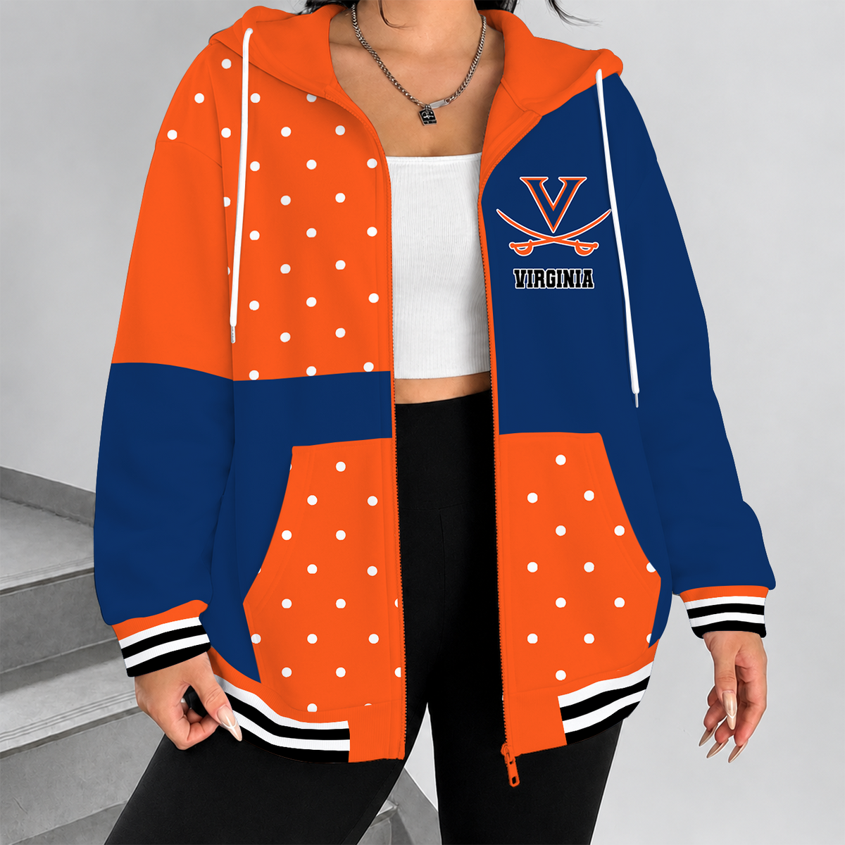 [FAN FAVORITE] NEW CUSTOMIZED NCAA MAM23 VIC VIRGINIA CAVALIERS STRAPPY ZIP HOODIE