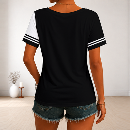 [HOT DEAL] NEW CUSTOMIZED NBA23 SAS SAN ANTONIO SPURS V-NECK FEMALE SHIRT