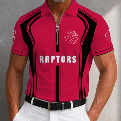 [HOT DEAL] NEW CUSTOMIZED NBA24 TRA TORONTO RAPTORS ZIP POLO SHIRT