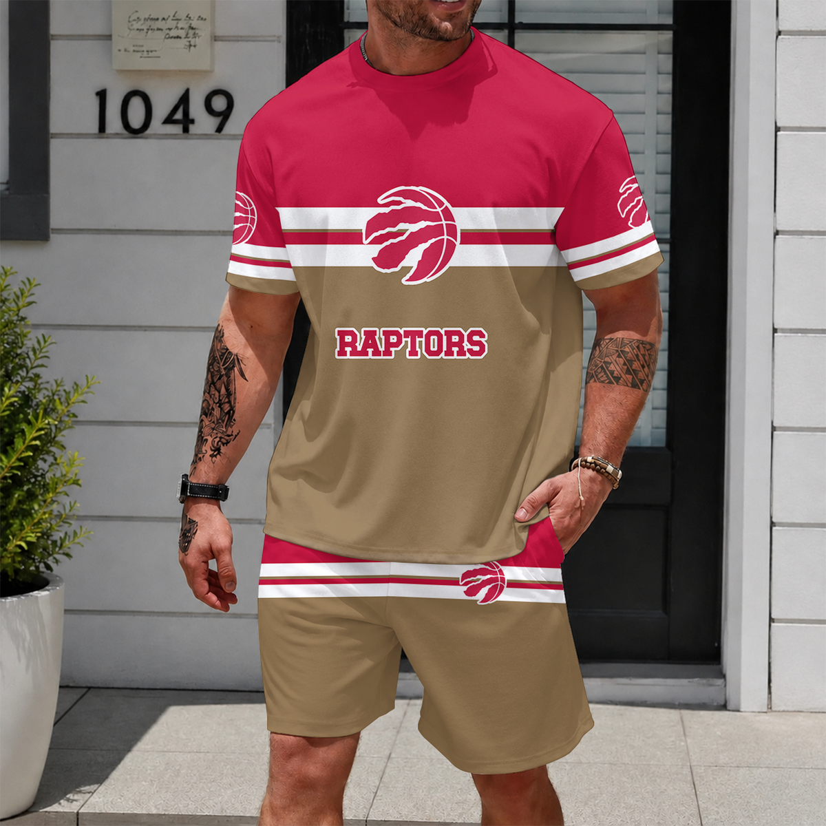 [HOT DEAL] NEW CUSTOMIZED NBA24 TRA TORONTO RAPTORS UNISEX T-SHIRT & SHORTS SET