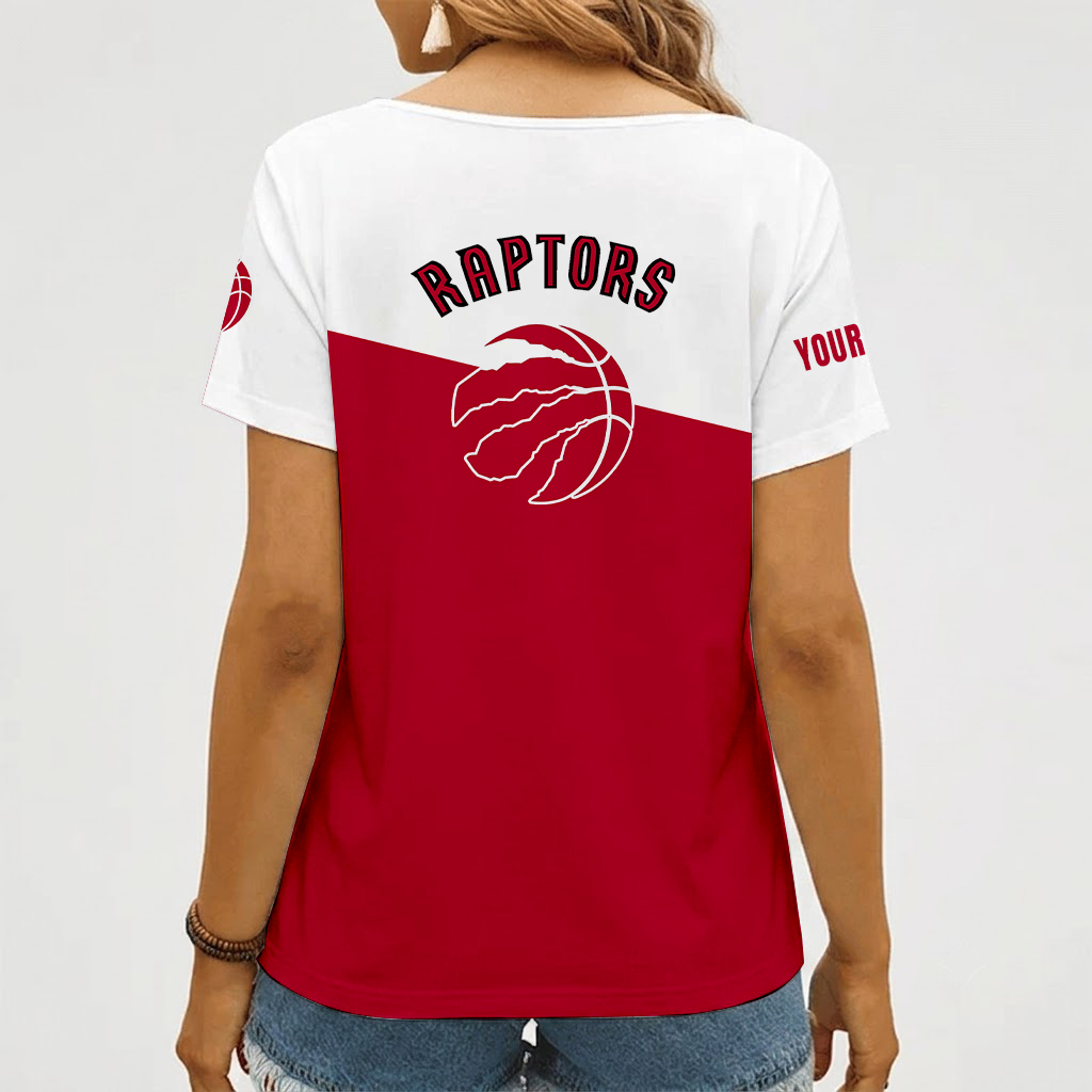 [HOT DEAL] NEW CUSTOMIZED NBA24 TRA TORONTO RAPTORS V-NECK FEMALE SHIRT