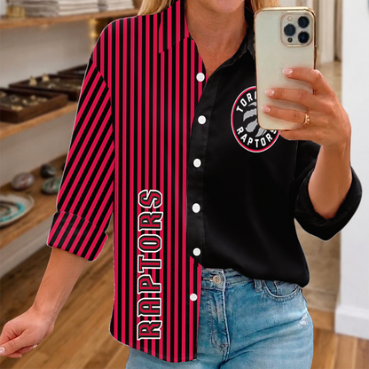 [HOT DEAL] NEW CUSTOMIZED NBA24 TRA TORONTO RAPTORS WOMEN CASUAL SHIRT FOR FAN