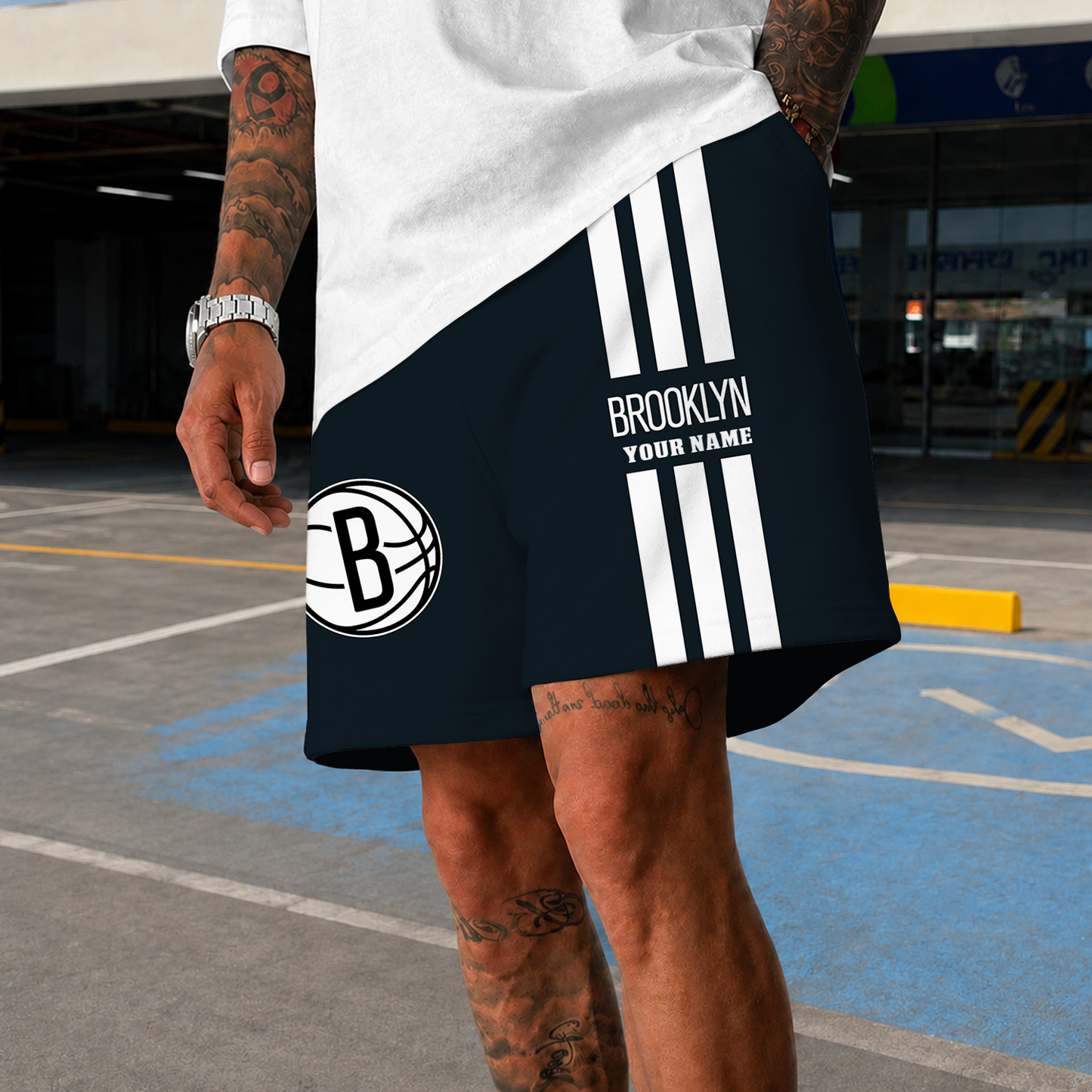 [HOT DEAL] NEW CUSTOMIZED NBA25 BNE BROOKLYN NETS SHORT PANTS