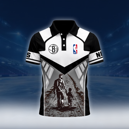 [HOT DEAL] NEW CUSTOMIZED NBA25 BNE BROOKLYN NETS POLO SHIRT