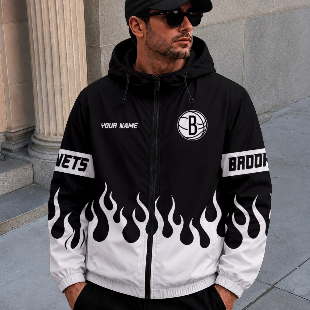 [HOT DEAL] NEW CUSTOMIZED NBA25 BNE BROOKLYN NETS WINDBREAKER JACKET