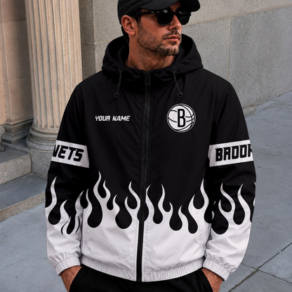 [HOT DEAL] NEW CUSTOMIZED NBA25 BNE BROOKLYN NETS WINDBREAKER JACKET