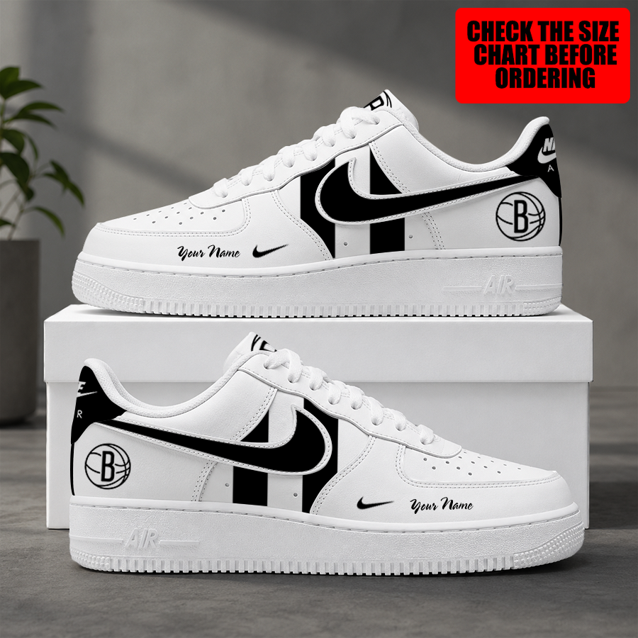 [HOT DEAL] NEW CUSTOMIZED NBA25 BNE BROOKLYN NETS AF1 SHOES