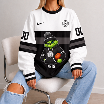 [HOT DEAL] NEW CUSTOMIZED NBA25 BNE BROOKLYN NETS UNISEX SWEATSHIRT