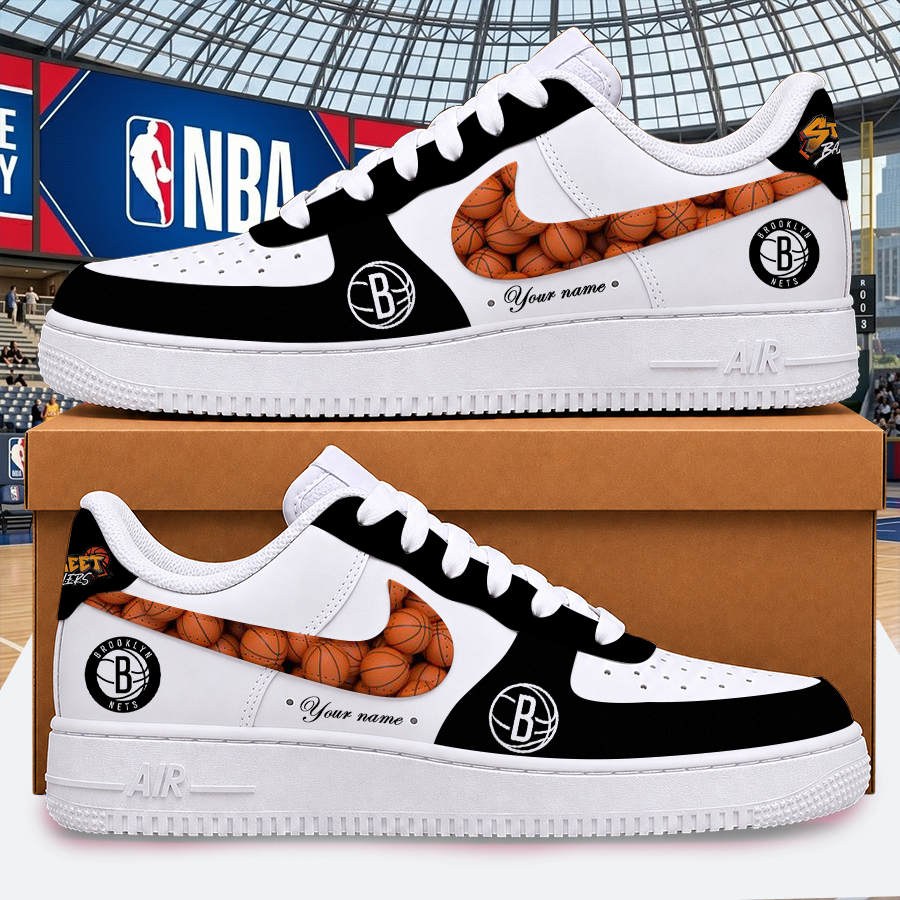 [HOT DEAL] NEW CUSTOMIZED NBA25 BNE BROOKLYN NETS AF1 SHOES