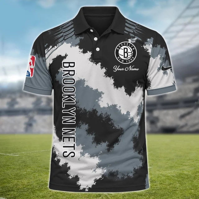 [HOT DEAL] NEW CUSTOMIZED NBA25 BNE BROOKLYN NETS MULTICOLOR POLO SHIRT