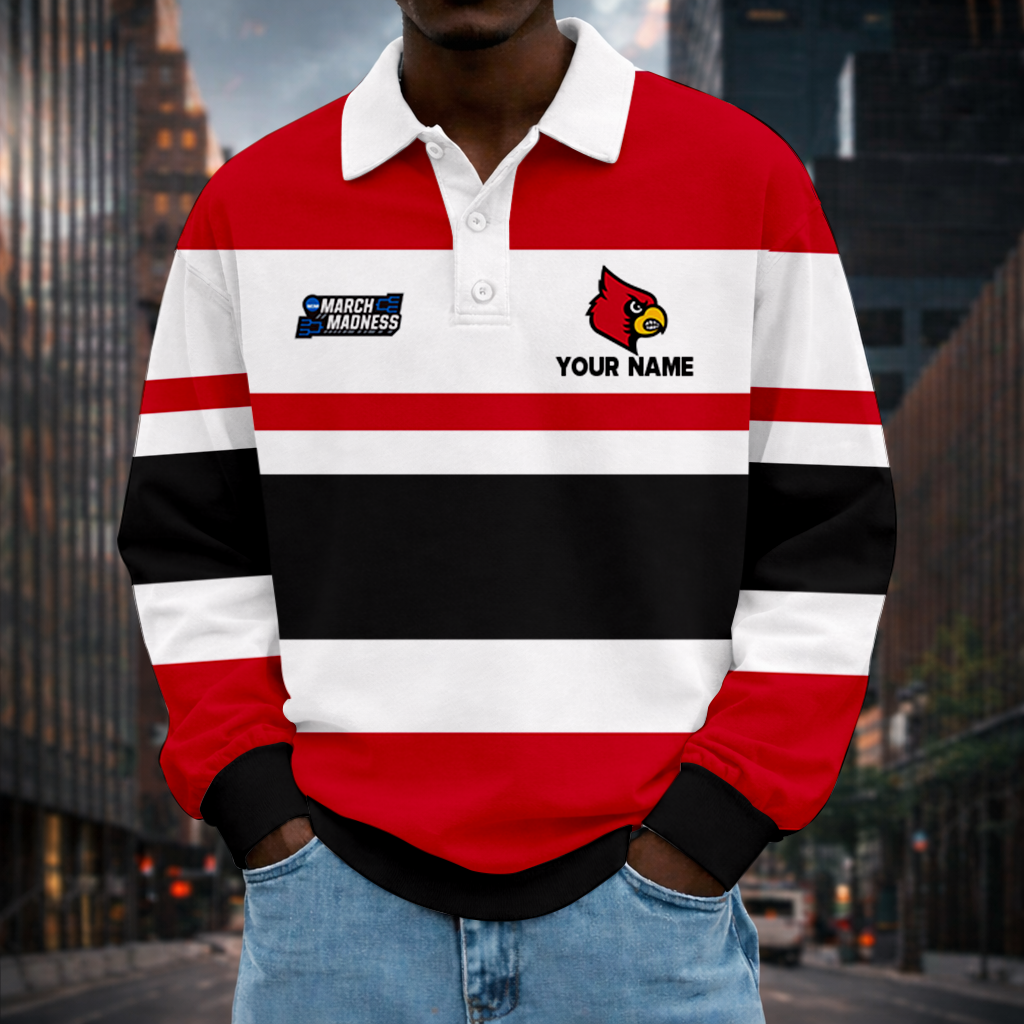 MEGA SALE - NEW CUSTOMIZED MAM NCAA25 ULC UL CARDINALS UNISEX LONG SLEEVE POLO