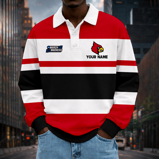 MEGA SALE - NEW CUSTOMIZED MAM NCAA25 ULC UL CARDINALS UNISEX LONG SLEEVE POLO