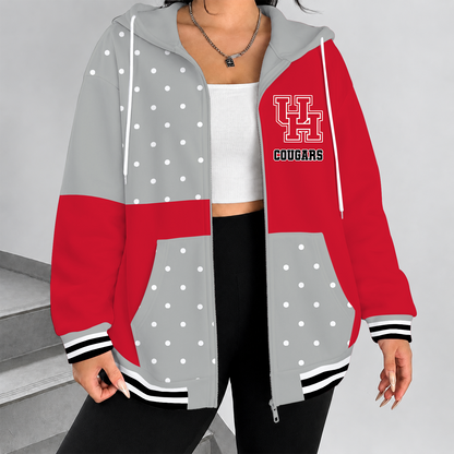 [FAN FAVORITE] NEW CUSTOMIZED NCAA MAM26 HOC HOUSTON COUGARS STRAPPY ZIP HOODIE