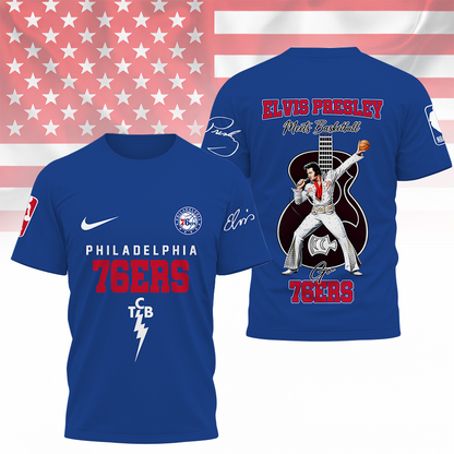 [HOT DEAL] NEW CUSTOMIZED NBA26 P76 PHILADELPHIA 76ERS X ELVIS PRESLEY T-SHIRT, HOODIE, ZIP HOODIE