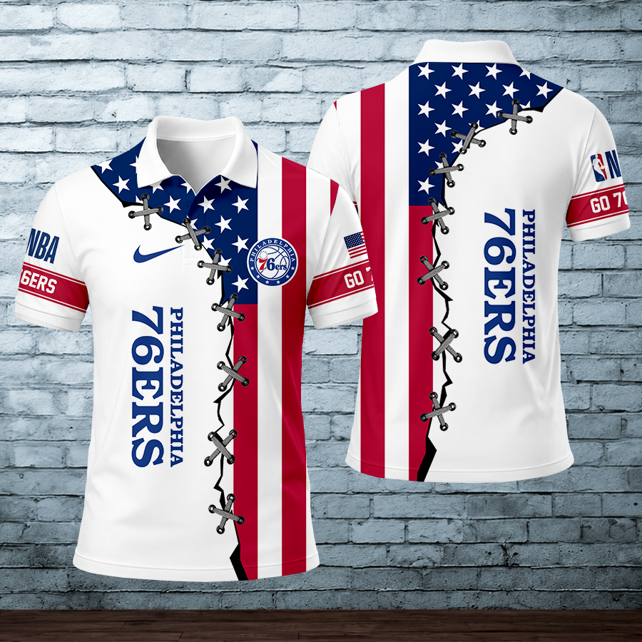 [HOT DEAL] NEW CUSTOMIZED NBA26 P76 PHILADELPHIA 76ERS POLO SHIRT