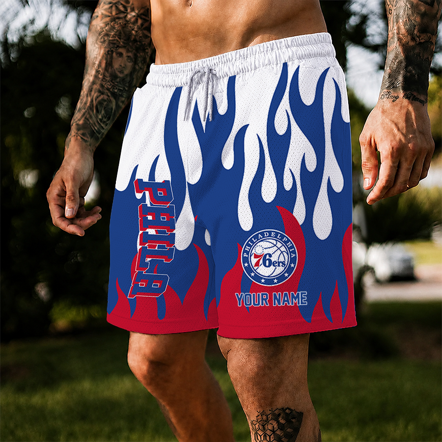 [HOT DEAL] NEW CUSTOMIZED NBA26 P76 PHILADELPHIA 76ERS SHORT PANTS