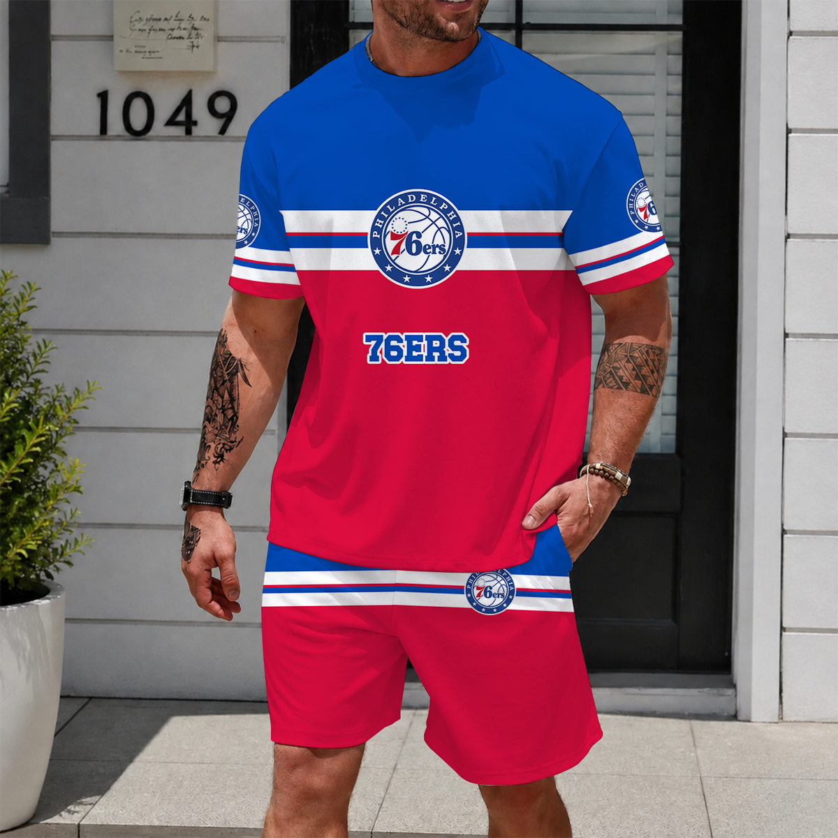 [HOT DEAL] NEW CUSTOMIZED NBA26 P76 PHILADELPHIA 76ERS UNISEX T-SHIRT & SHORTS SET