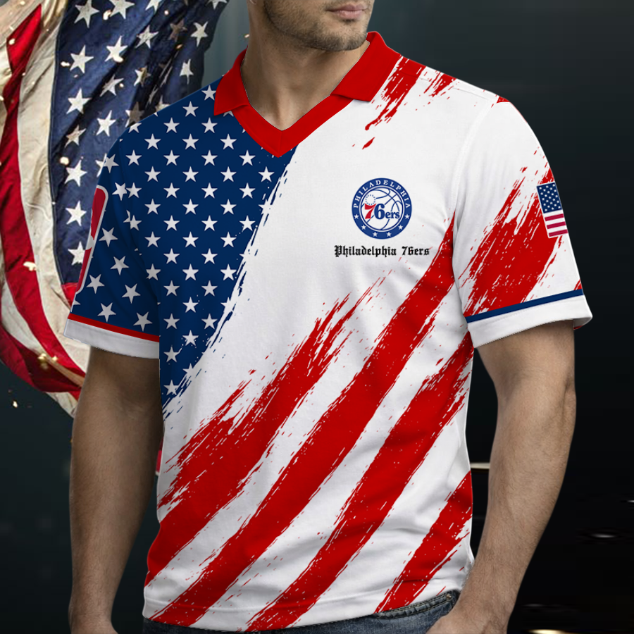 [HOT DEAL] NEW CUSTOMIZED NBA26 P76 PHILADELPHIA 76ERS POLO SHIRT