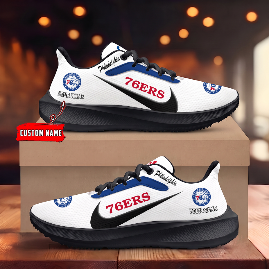 [HOT DEAL] NEW CUSTOMIZED NBA26 P76 PHILADELPHIA 76ERS ROAD RUNNING SHOES