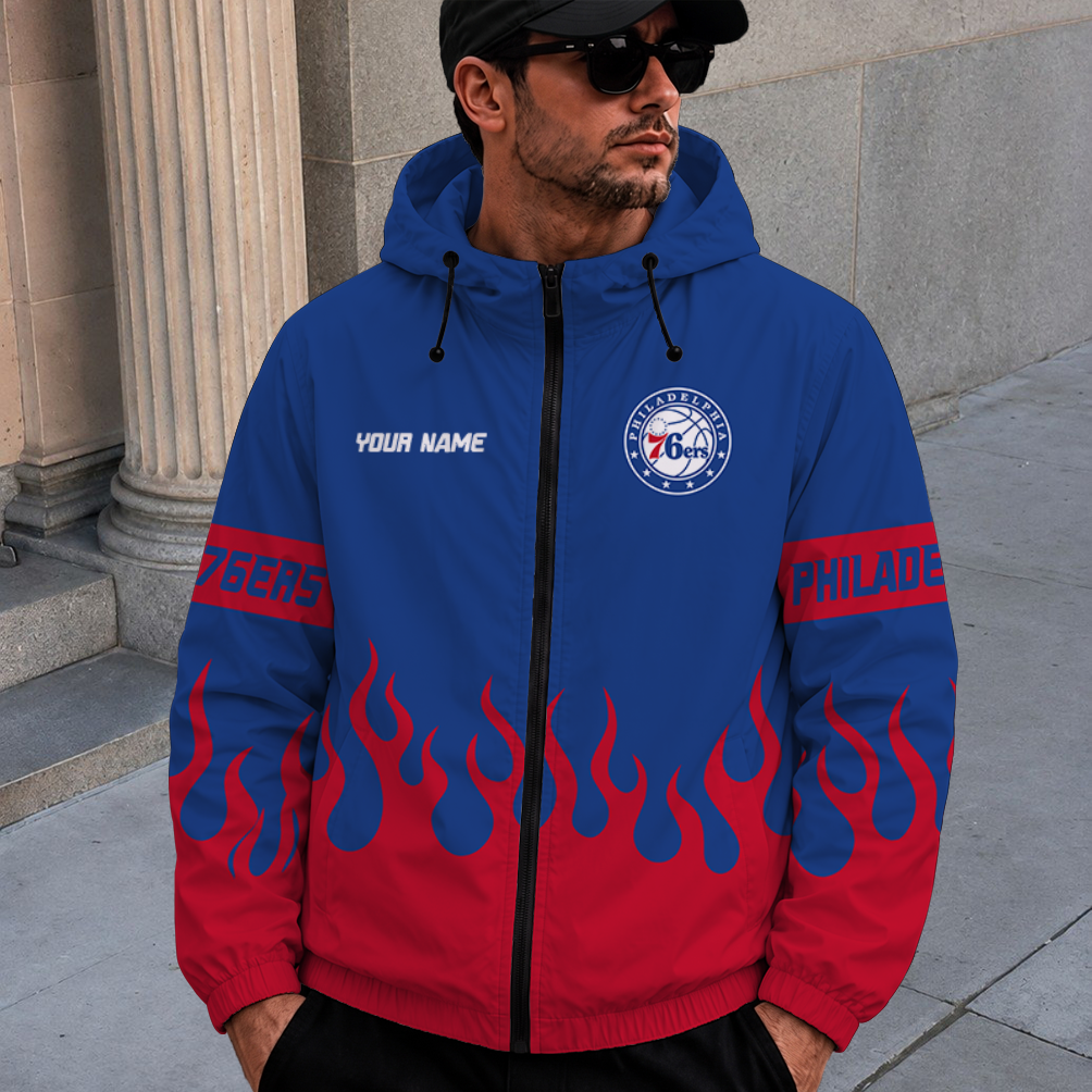[HOT DEAL] NEW CUSTOMIZED NBA26 P76 PHILADELPHIA 76ERS WINDBREAKER JACKET