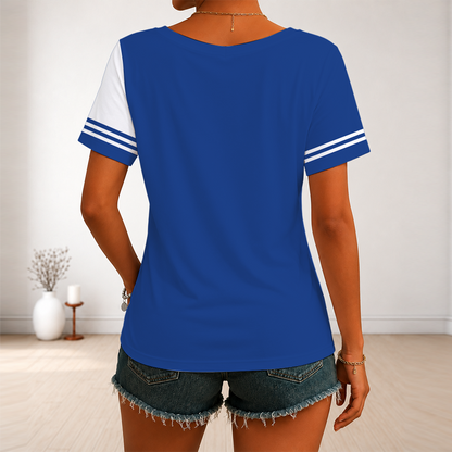 [HOT DEAL] NEW CUSTOMIZED NBA26 P76 PHILADELPHIA 76ERS V-NECK FEMALE SHIRT