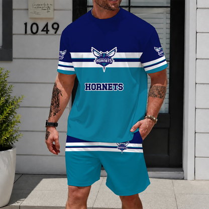 [HOT DEAL] NEW CUSTOMIZED NBA27 CHO CHARLOTTE HORNETS UNISEX T-SHIRT & SHORTS SET