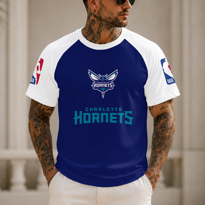 [HOT DEAL] NEW CUSTOMIZED NBA27 CHO CHARLOTTE HORNETS RAGLAN TEE