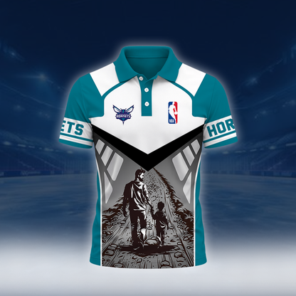 [HOT DEAL] NEW CUSTOMIZED NBA27 CHO CHARLOTTE HORNETS POLO SHIRT