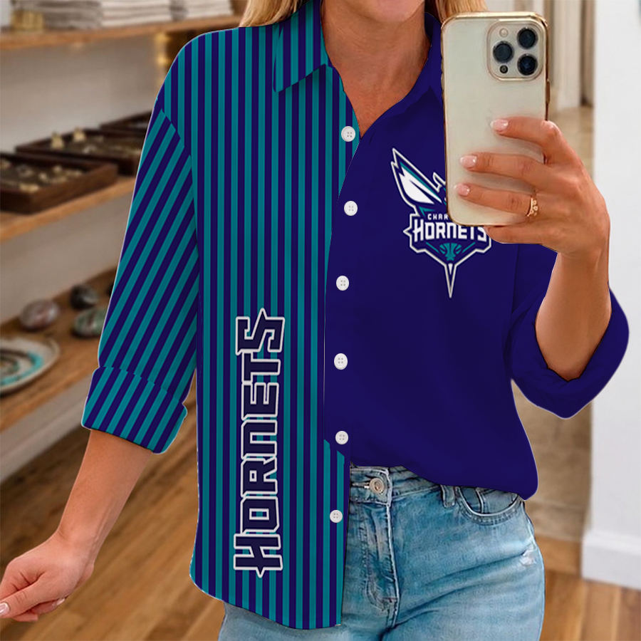 [HOT DEAL] NEW CUSTOMIZED NBA27 CHO CHARLOTTE HORNETS WOMEN CASUAL SHIRT FOR FAN