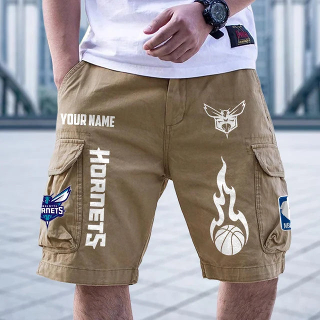 [HOT DEAL] NEW CUSTOMIZED NBA27 CHO CHARLOTTE HORNETS CARGO SHORTS
