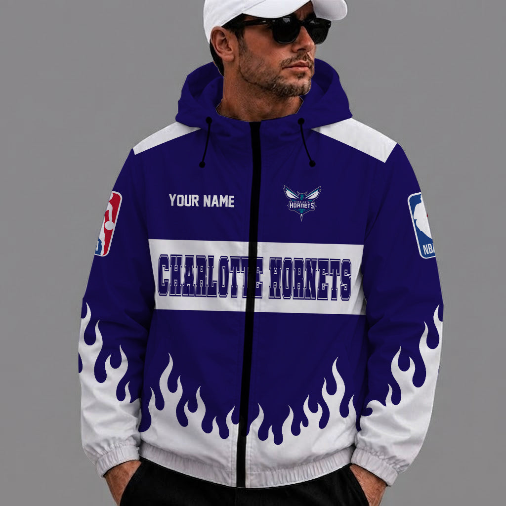 [HOT DEAL] NEW CUSTOMIZED NBA27 CHO CHARLOTTE HORNETS WINDBREAKER JACKET